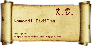 Komondi Diána névjegykártya